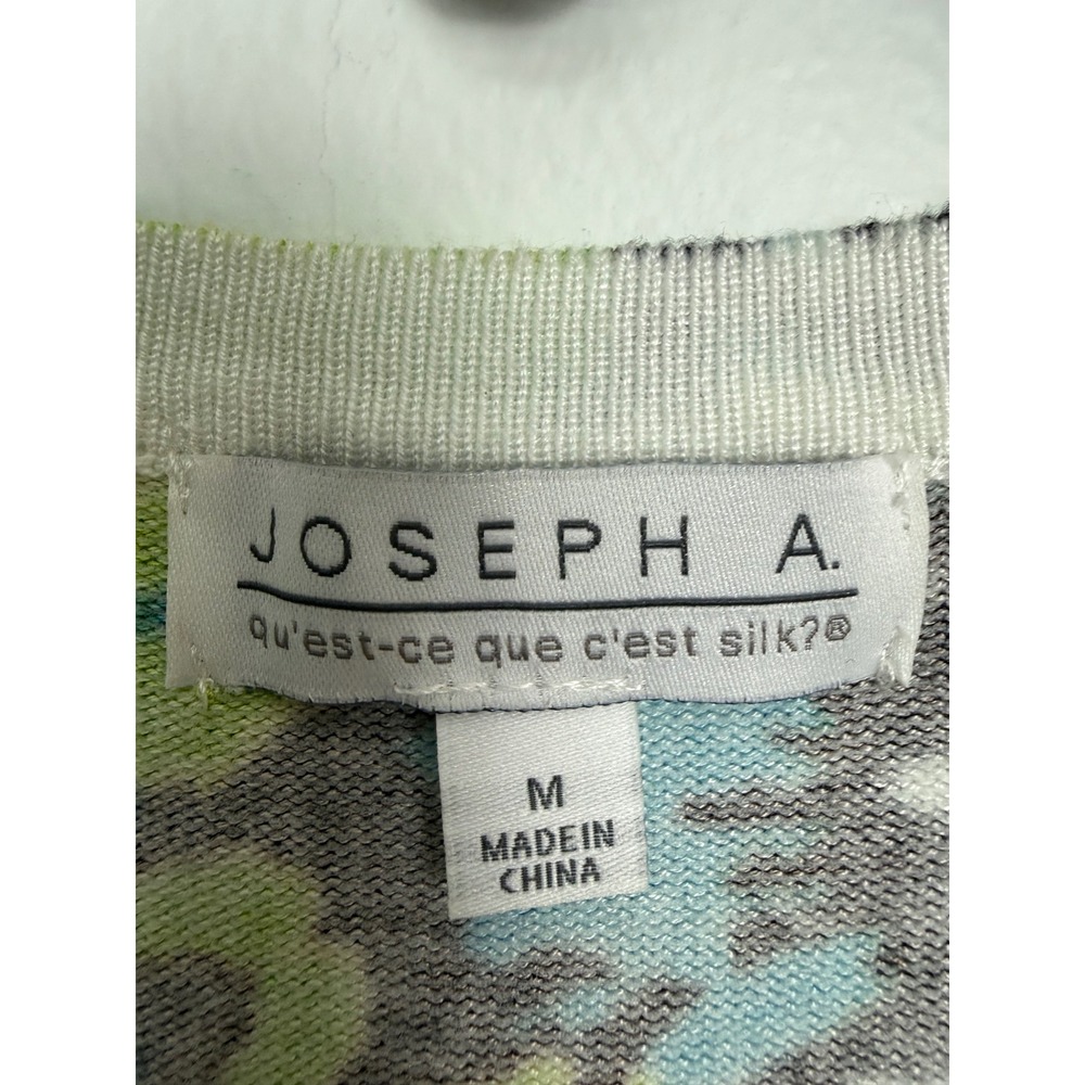 Joseph A Womens Blue Green Floral Tie Dye Button Front Cardigan Sweater Size M - Picture 2 of 6